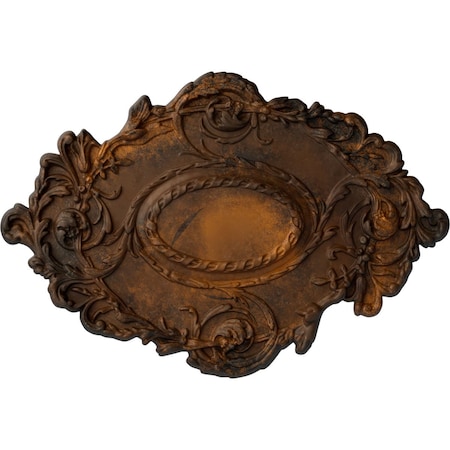 Kinsley Flowing Leaf Ceiling Medallion, Hand-Painted Rust, 30 3/8"W x 20 3/4"H x 1"P